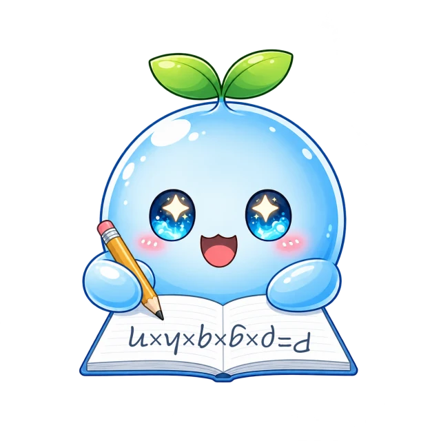 数式をノートに書くみずくるくん
