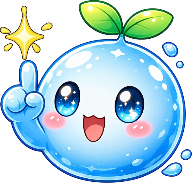 計算式を指さすみずくるくん